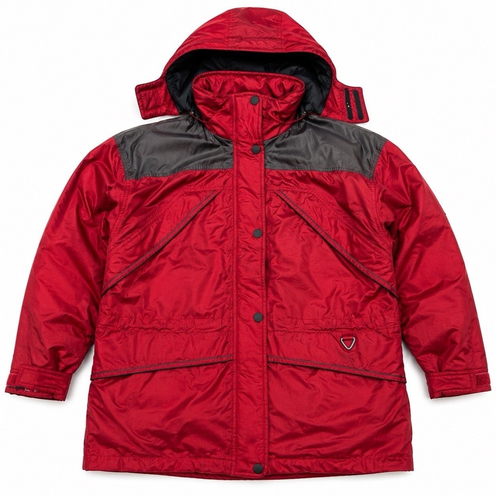 Cabela's Large Waterproof Hooded 3-in-1 Parka Jacket Red Fleece Lined Coat
